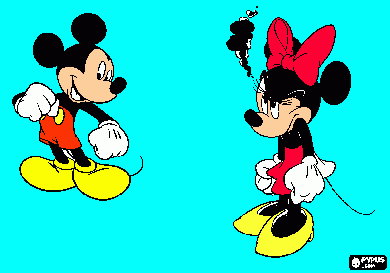minni y mike para colorear