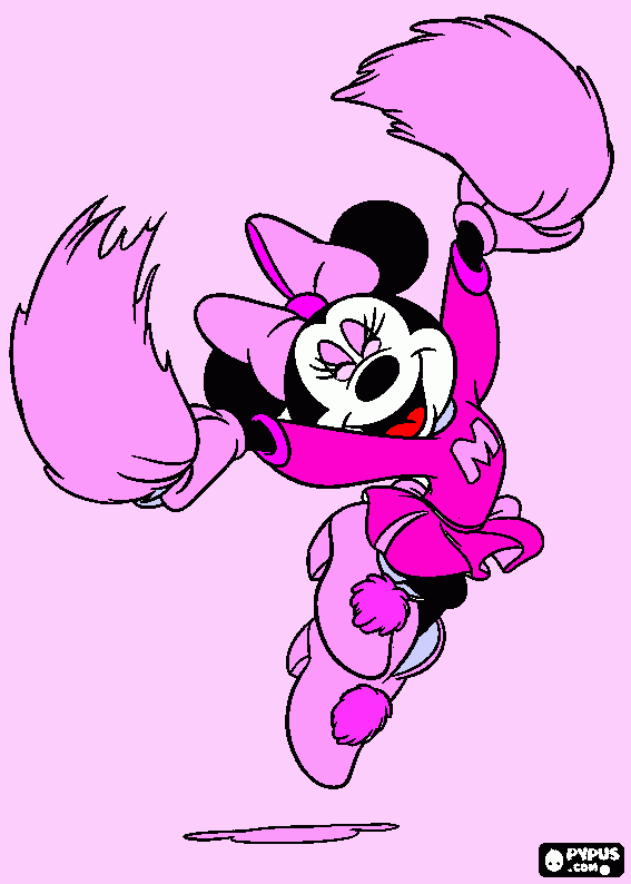 minnie animadora para colorear