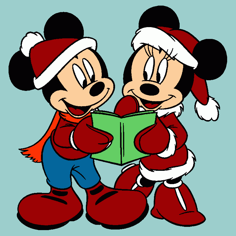 minnie y mickey navidad para colorear