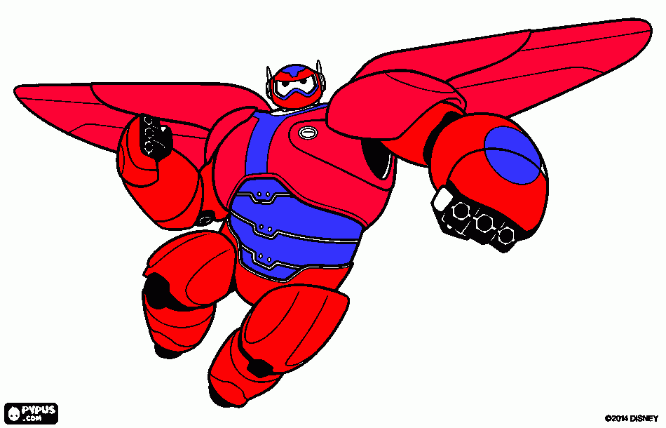mira de big hero 6 para colorear