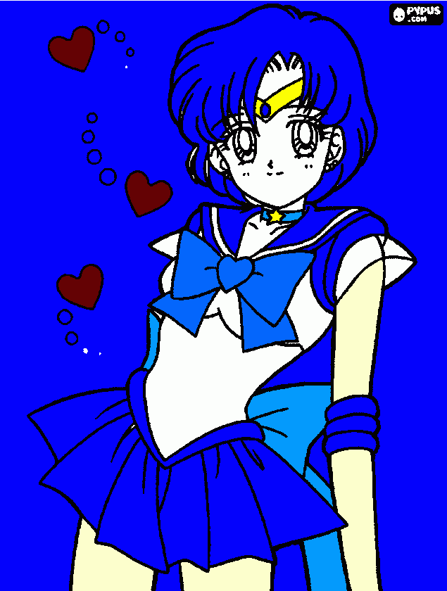 mira esta es una de las sailor moo sailor mercury para colorear