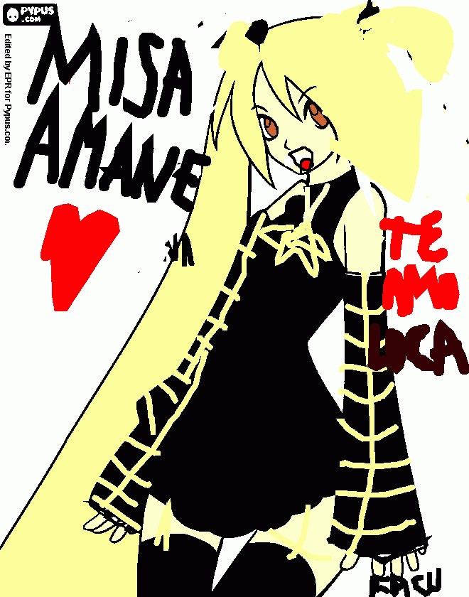 misa amane para colorear