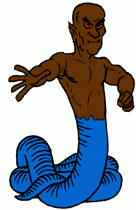 mitad hombre mitad serpiente para colorear