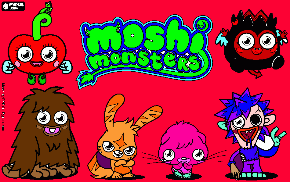 mochimoster para colorear