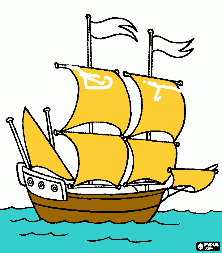 modelo de la barca para logotipo del restaurant para colorear