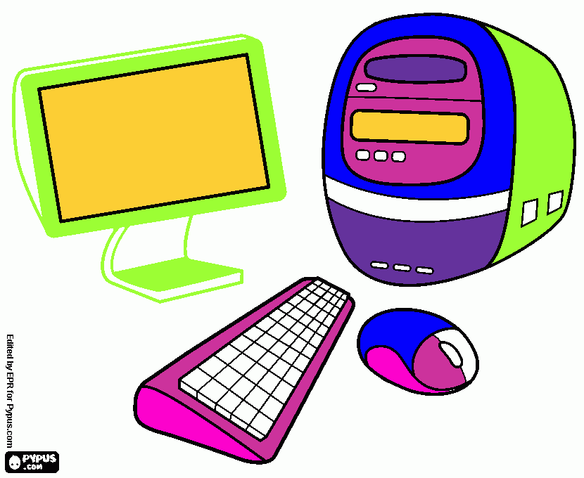 Monitor computadora para colorear