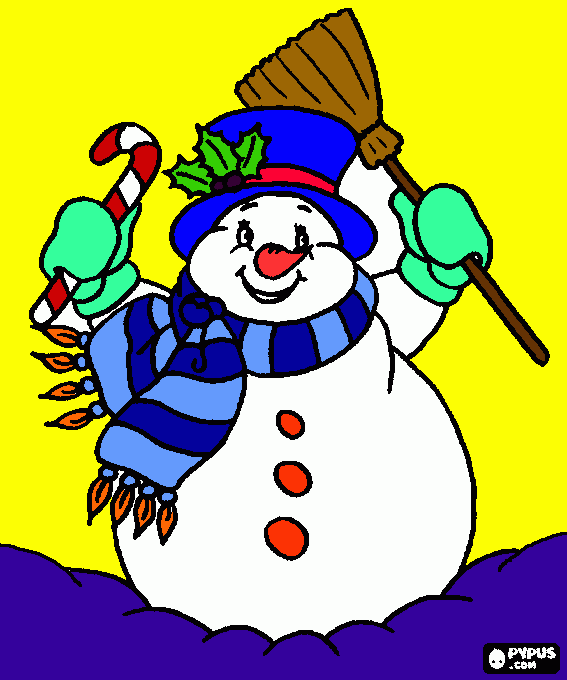 mono de nieve para colorear