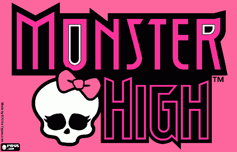 monster high con letra en grande para colorear