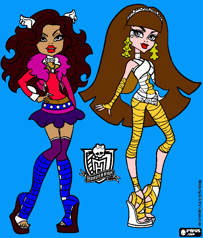 monster high divinas de la muerte para colorear