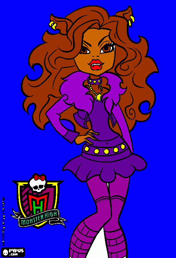 monster para Sara y Valeria para colorear