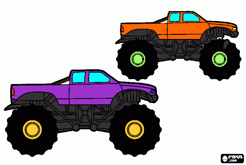 monster truck competencia para colorear