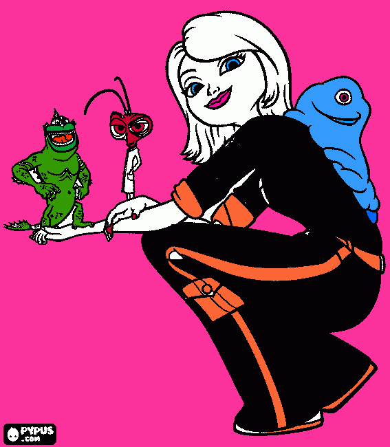 Monster VS  ALIENS  para colorear