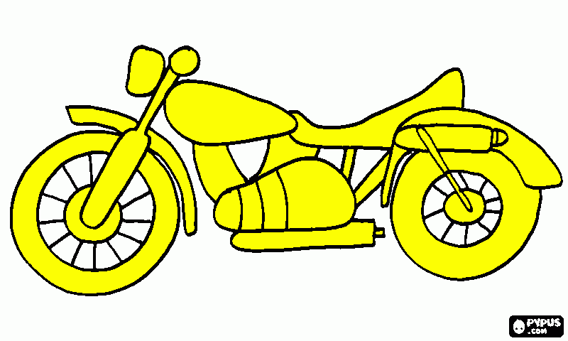 moto amarilla para colorear