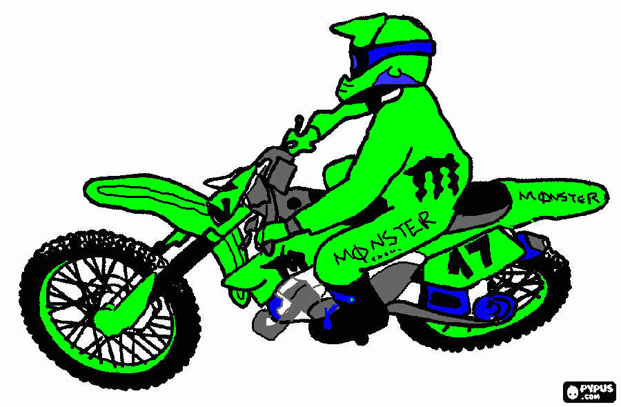 moto cross para colorear
