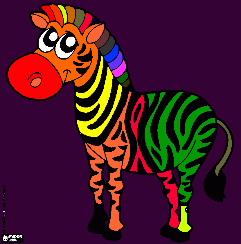 multicolorzebra para colorear