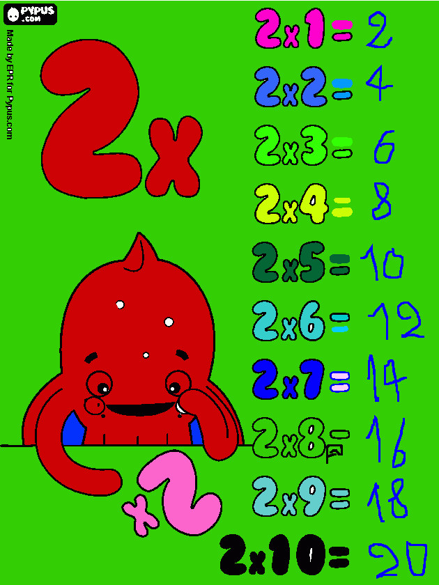 multiplicacion para colorear