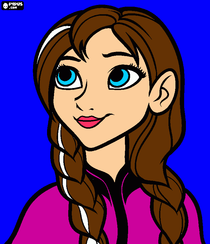 muy bonita anna para colorear
