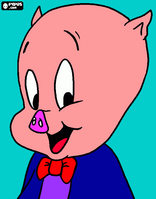 muy bonito dibujo de porky para colorear