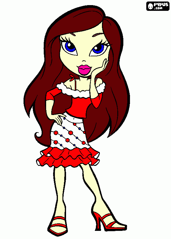 muñequita bratz para colorear