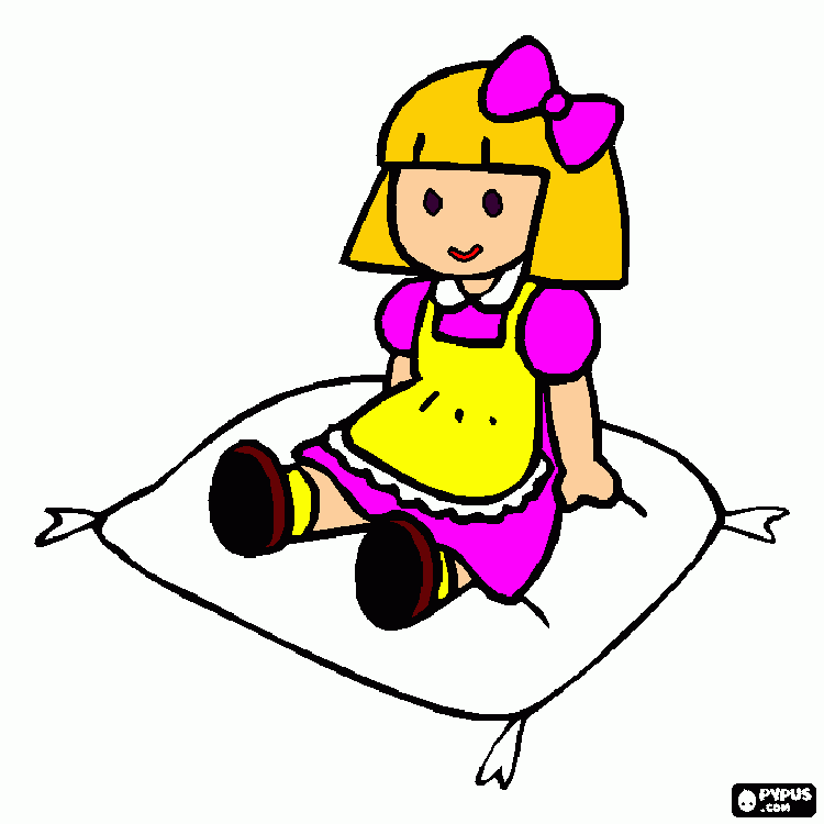 muñequita para colorear