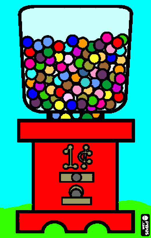 Máquina de chicles para colorear