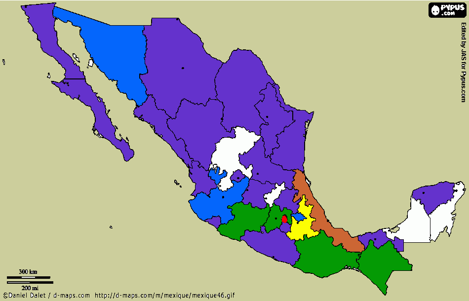 méxico por estados para colorear