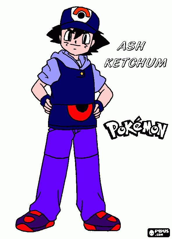 nacho ketchum para colorear