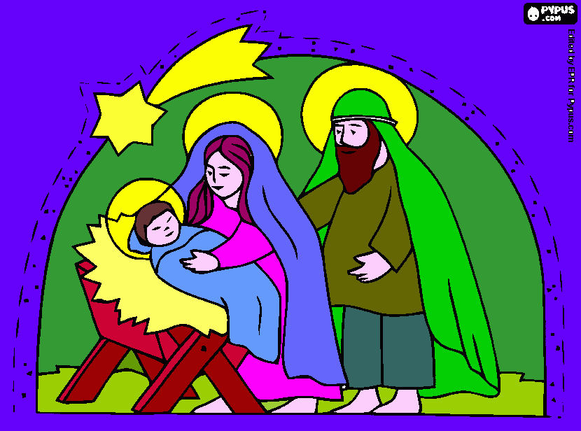 Nacimiento colgante para colorear