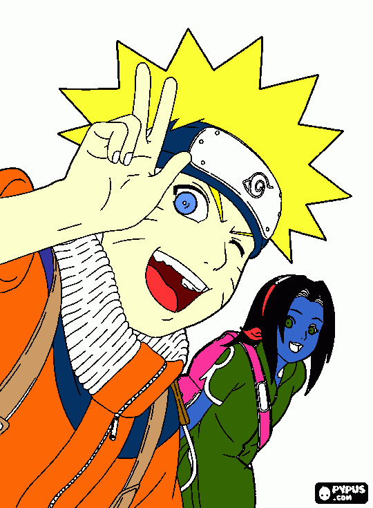 naruto bonito, sakura kaka para colorear