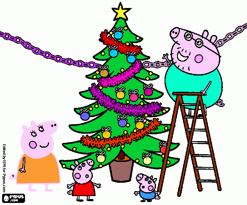 Navidades con Peppa para colorear