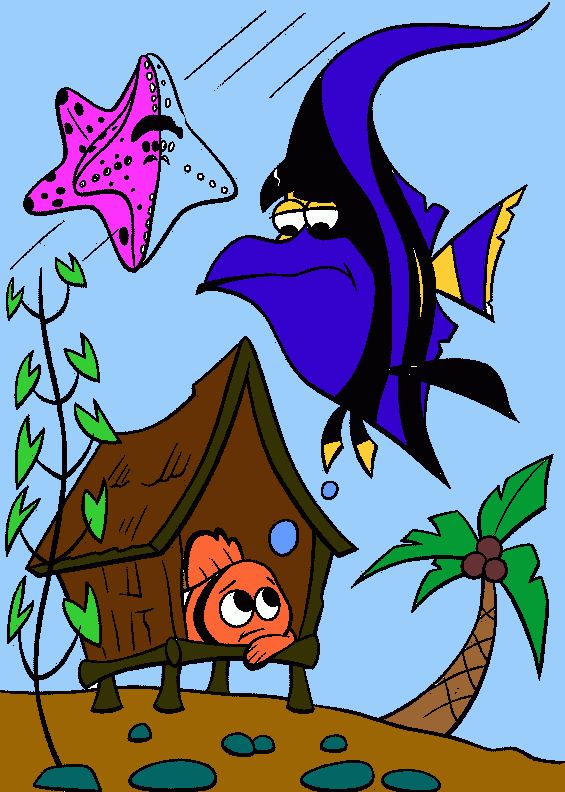 nemo  triste para colorear