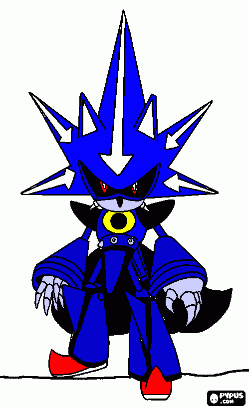 neo metal sonic para colorear