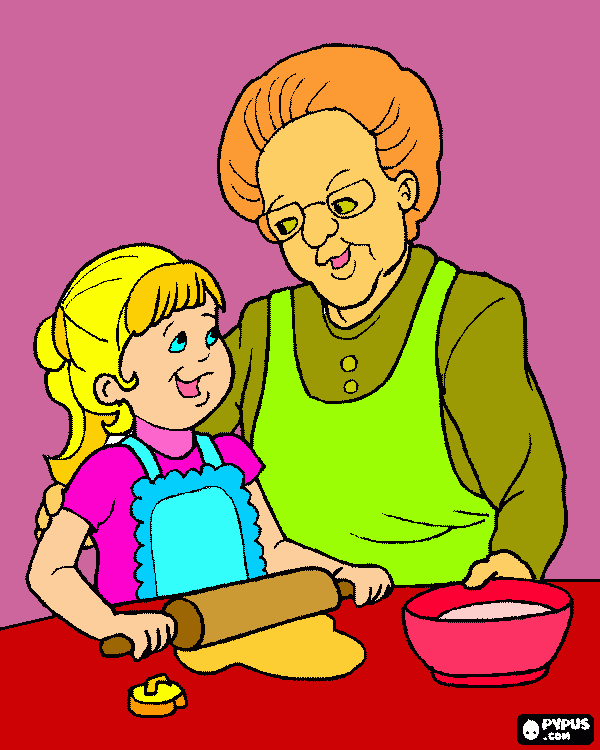 NIETA Y ABUELA para colorear