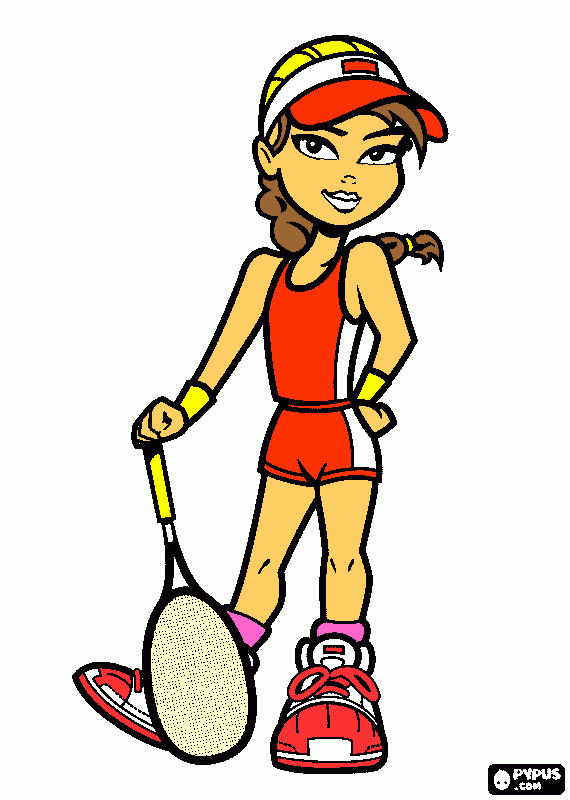 Nina tennis para colorear