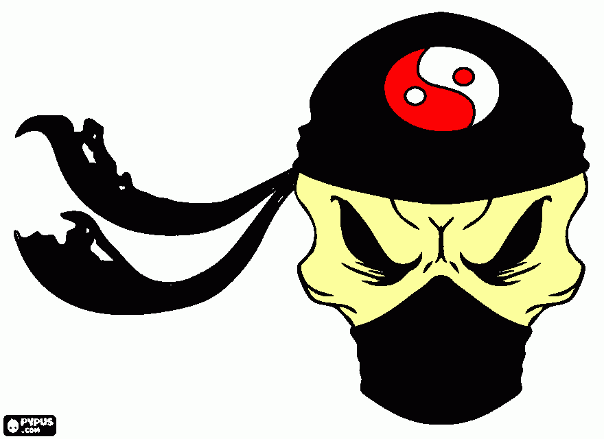 ninja calavera para colorear
