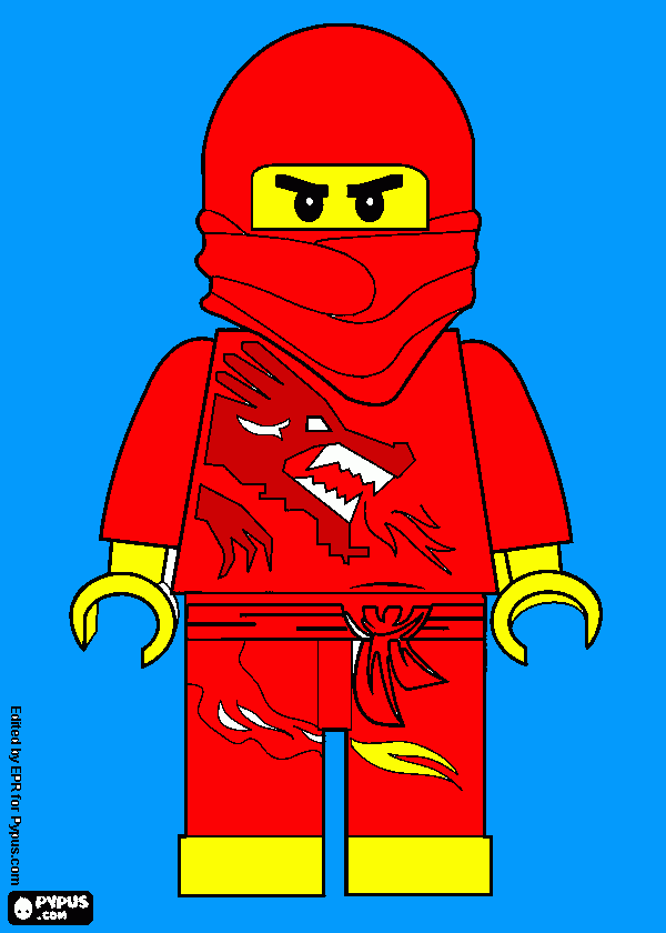 ninja go rojo para colorear