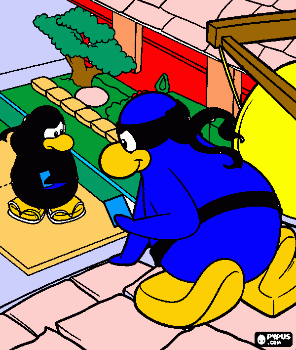 ninjas de club penguin para colorear
