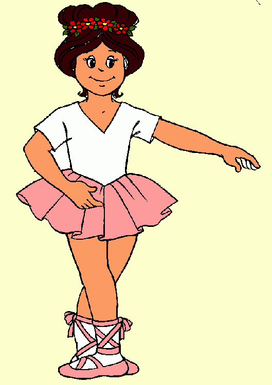 niña bailando para colorear