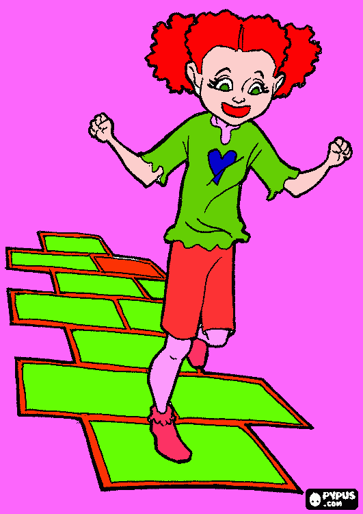 niña jugando pise para colorear