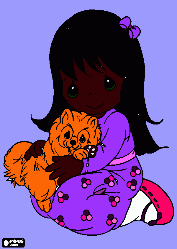 niña negrita para colorear