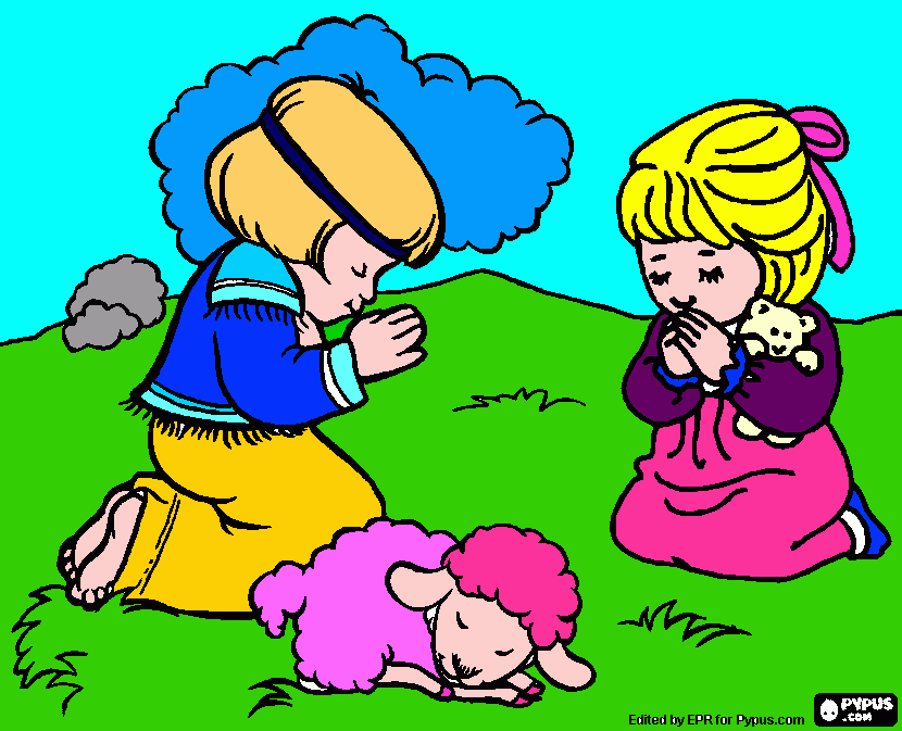 niño confesandose para colorear
