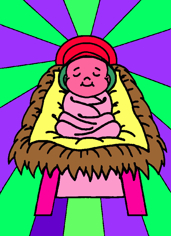 niño dios para colorear