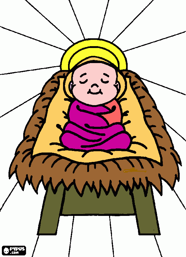 Niño Jesus coloreado para colorear