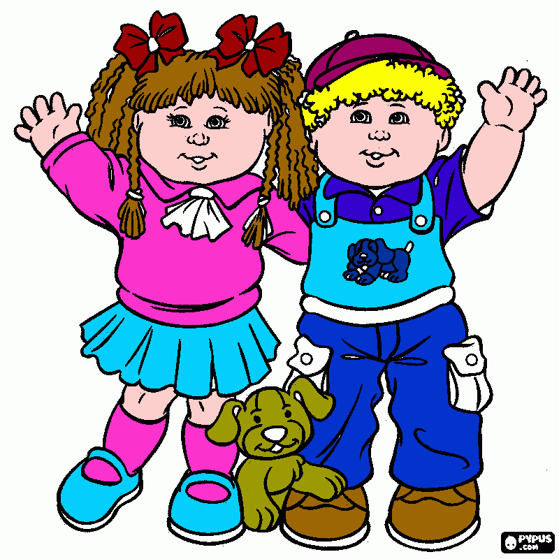 niños amigos para colorear
