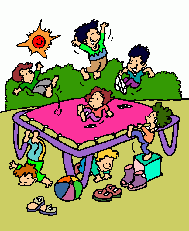 niños en brinca brinca para colorear