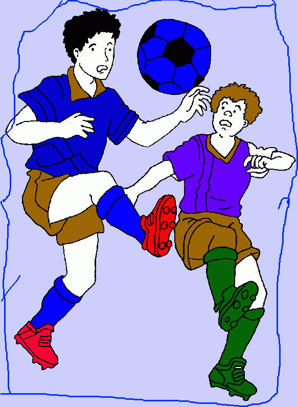 niños jugando futbol para colorear