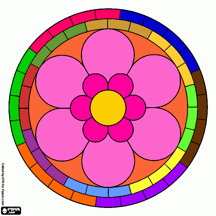 Noche bonita, un mandala coloreado para colorear