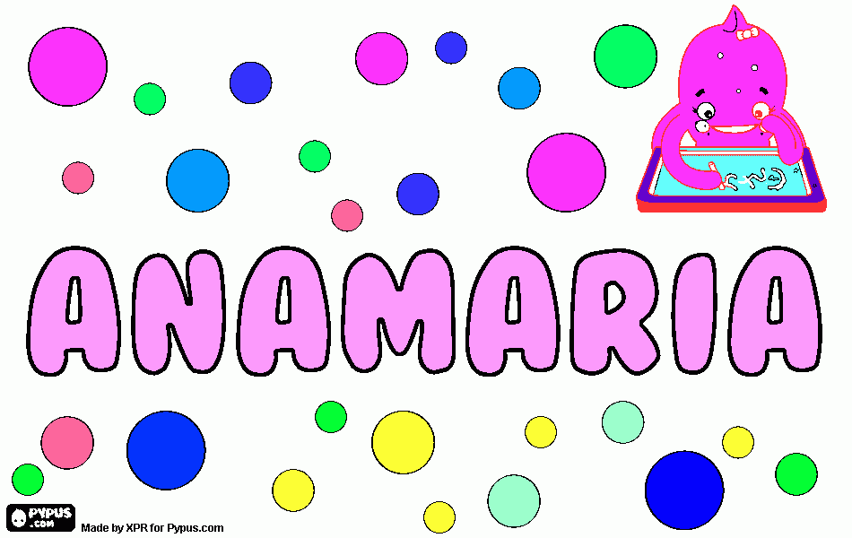 nombre anamaria para colorear