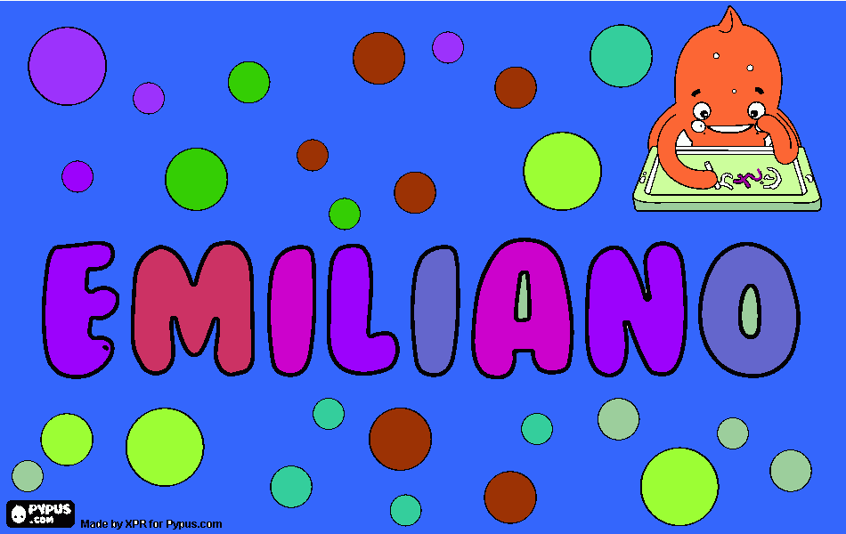 nombre coloreado Emiliano para colorear
