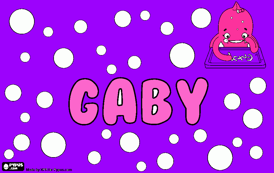 nombre gaby para colorear